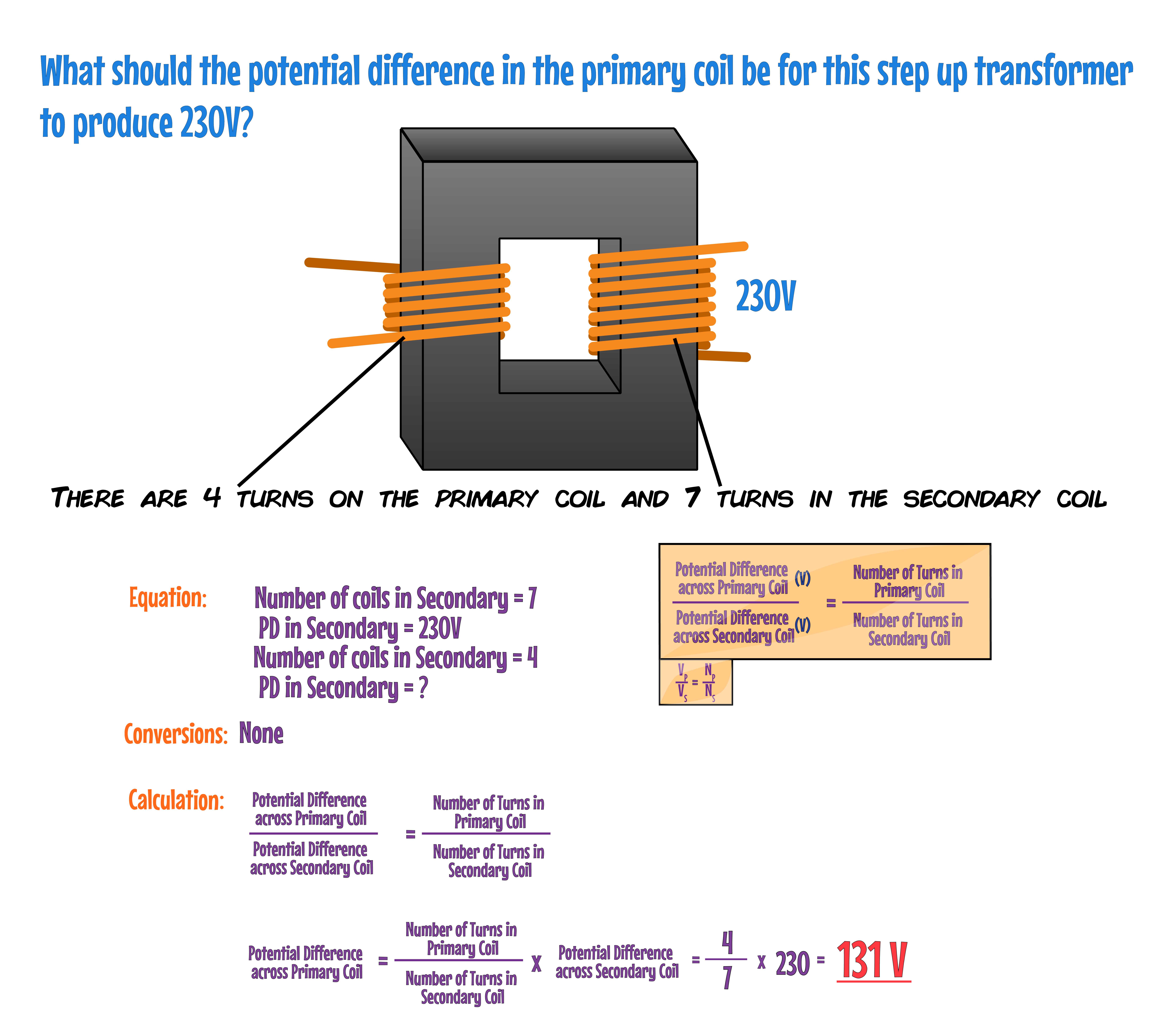 Transformer Equation Example
